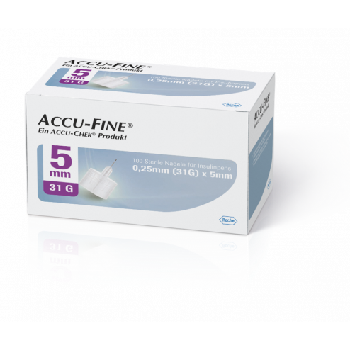 Accu-Fine sterile Nadeln für Insulinpens 5 mm 31 G, 100 Stück