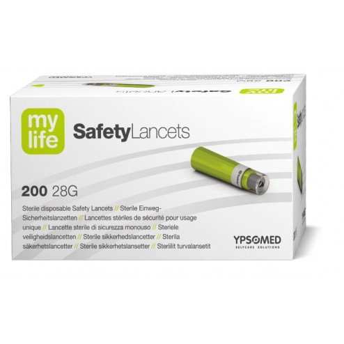 mylife Safety Lancets 28G sterile Einmal-Sicherheits-Lanzetten, 200 Stück