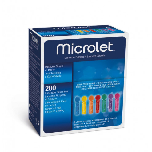 Microlet coloured - Lanzetten, 200 Stück