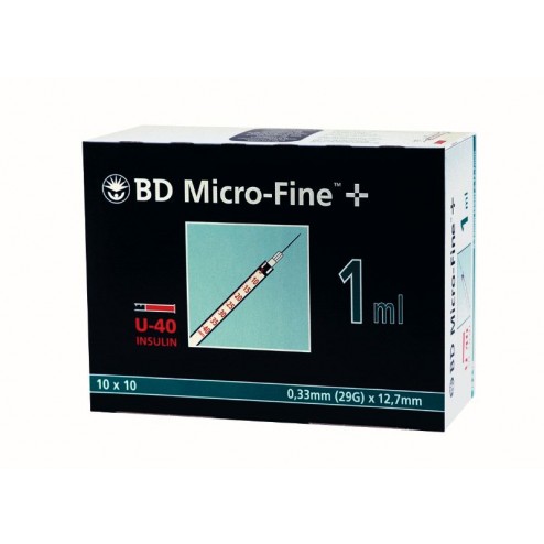 BD Micro-Fine+ U 40, 1,0 ml, 0,33 x 12,7 mm, 100 Stück