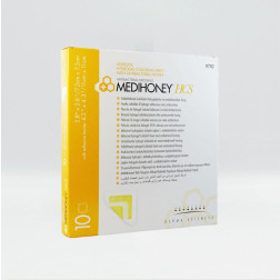 Medihoney HCS Hydrogelverband 7,2x7,2 cm adhesiv, 10 Stück