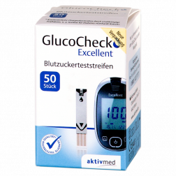 GlucoCheck Excellent Blutzuckerteststreifen, 50 Stück