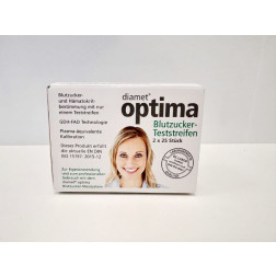 Diamet optima Blutzuckerteststreifen 2 in 1 (verblistert), 2X25 Stück