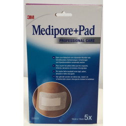 3M Medipore Plus Pfalster Pad 10 x 15 cm, 5 Stück