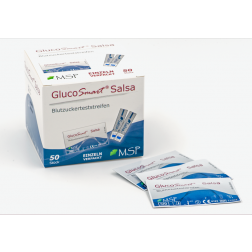 Gluco Smart Salsa, einzeln verpackt, Blutzuckerteststreifen, 50 Stück