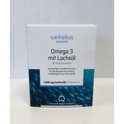 SANHELIOS Omega 3 mit Lachsöl, 90 Weichkapseln