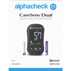 Alphacheck CareSens Dual Kombipackung Blutzuckermessgerät - 1 Set mg/dl