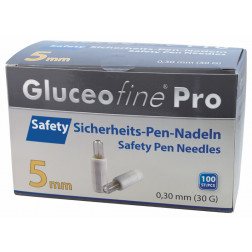 Gluceofine Pro Safety Sicherheits Pen Nadeln 0,30 x 5 mm 30G, 100 Stück