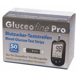 Gluceofine Pro Blutzuckerteststreifen, 50 Stück