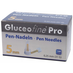 Gluceofine Pro 0,25 x 5 mm 31G - Pen Nadeln, 100 Stück