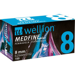 Wellion MEDFINE plus Pennadel, 8 mm, 100 Stück