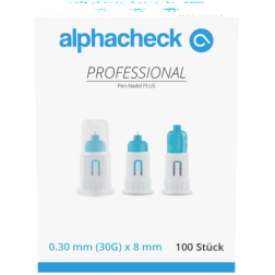 Alphacheck professional Pen-Nadel PLUS 8 mm x 30G , 100 Stück