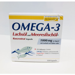 Omega 3 mit Lachsöl und Meeresfischöl, 100 Kapseln