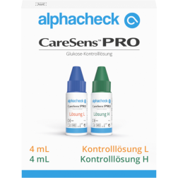 Alphacheck CareSens Pro Kontrolllösung L/H Kombi, 2 x 4,0 ml, 1 Stück