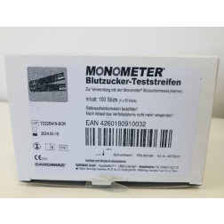 Monometer Blutzuckerteststreifen, 100 Stück (4 x 25 Stück)