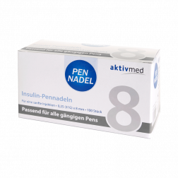 Aktivmed Pennadel Universal 8 Kanülen 0,26 x 8 mm - Pen Nadeln, 100 Stück