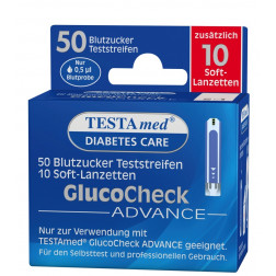 Testamed GlucoCheck Advance Blutzuckerteststreifen, 50 Stück