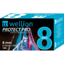 Wellion Protect Pro Saftey Pennadeln, 8 mm, 100 Stück