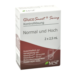 GlucoSmart Swing Normal / Hoch - Kontrolllösung, 2 x 2,5 ml