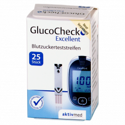 Aktivmed GlucoCheck Excellent Blutzuckerteststreifen, 25 Stück