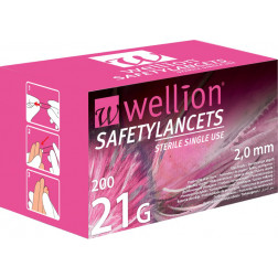Wellion 21G - Sicherheitslanzetten, 200 Stück