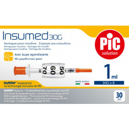 Insumed Insulinspritzen U 100, 1,0ml, 30 G, 0,30 x 8 mm, 30 Stück