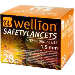 Wellion 28G - Sicherheitslanzetten, 200 Stück