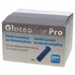 Gluceofine Pro 30 G sterile Lanzetten, 200 Stück