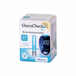 Aktivmed GlucoCheck XL Blutzuckerteststreifen, 25 Stück