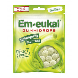EM-Eukal Gummidrops Eukalyptus-Menthol zuckerhaltig 90 g, 1 Stück