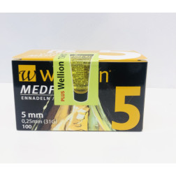 Wellion MEDFINE Pennadel, 5 mm, 31G 100 Stück