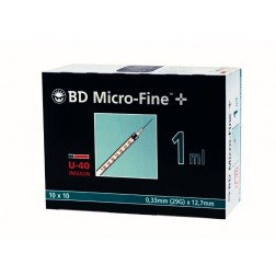 BD Micro-Fine+ U 40, 1,0 ml, 0,33 x 12,7 mm, 100 Stück