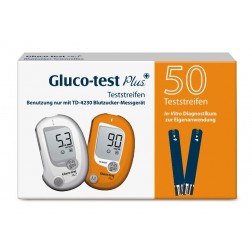 Gluco Test Plus Blutzuckerteststreifen, 50 Stück